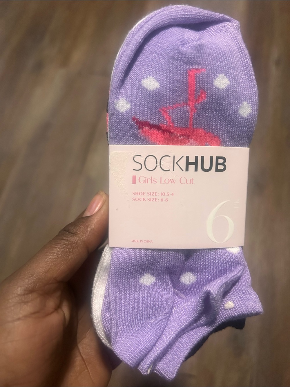 SockHub Girls Low Cut Athletic Socks in Lilac - 6 Pack